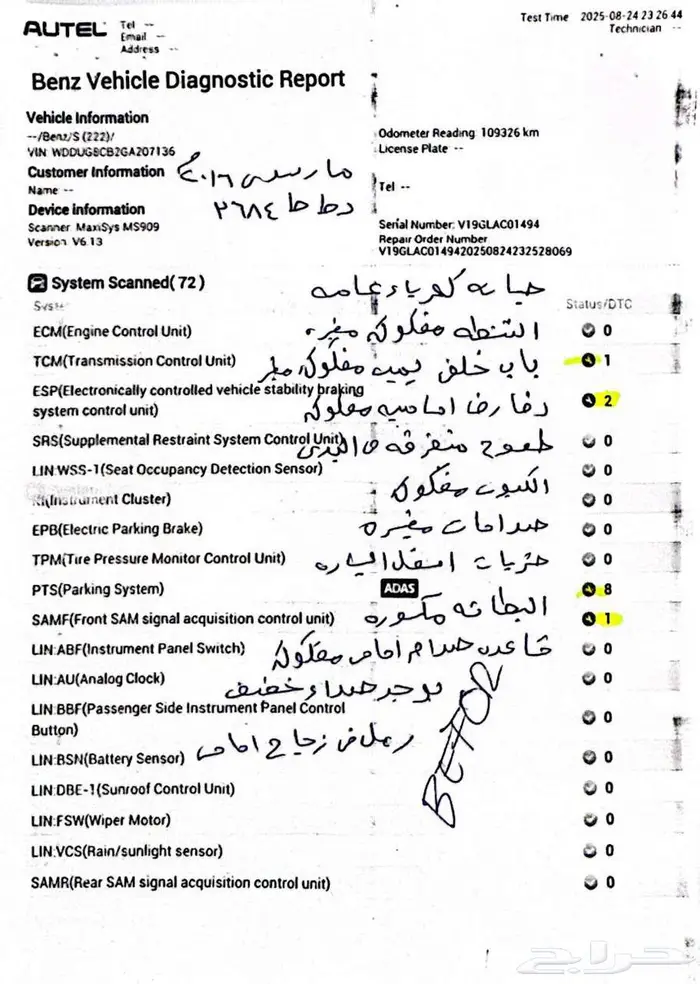 مرسيدس بنز S500 2016 محول 2020 قطع وكالة 31