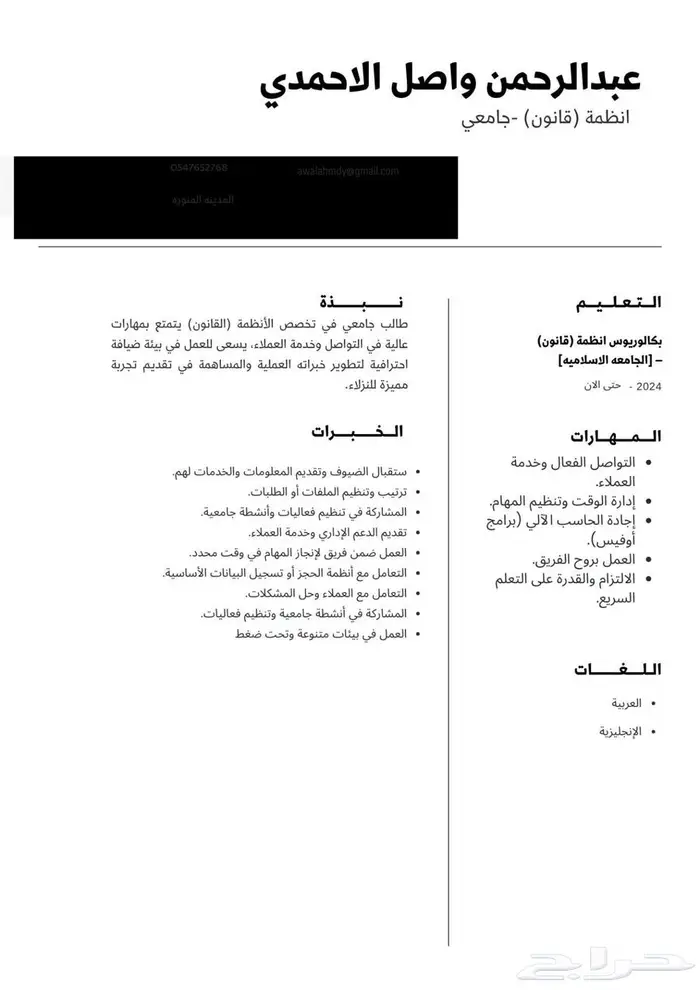 خدمة إعداد السيرة الذاتية (CV) باحترافية عالية 5
