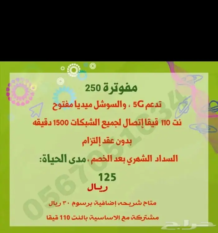 باقه نت مفتوح بلاحدود شريحه بيانات 0