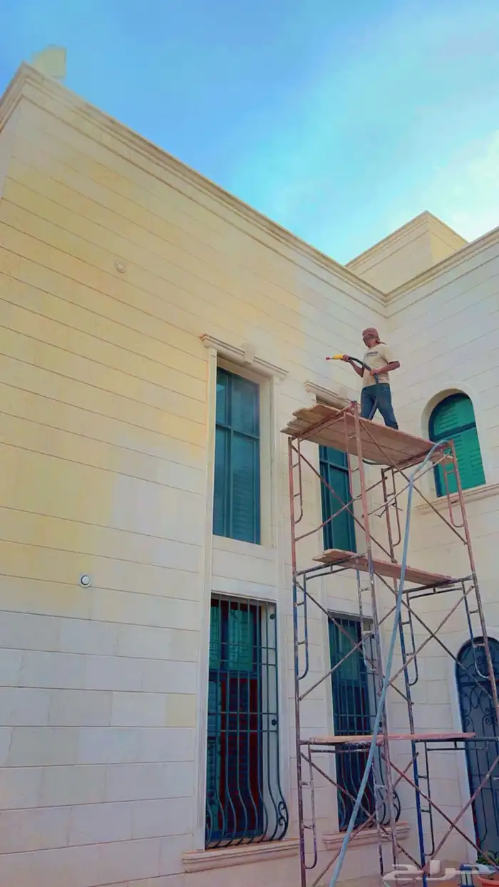 تنظيف وجهات الحجر وتخشين الخرسانة 4