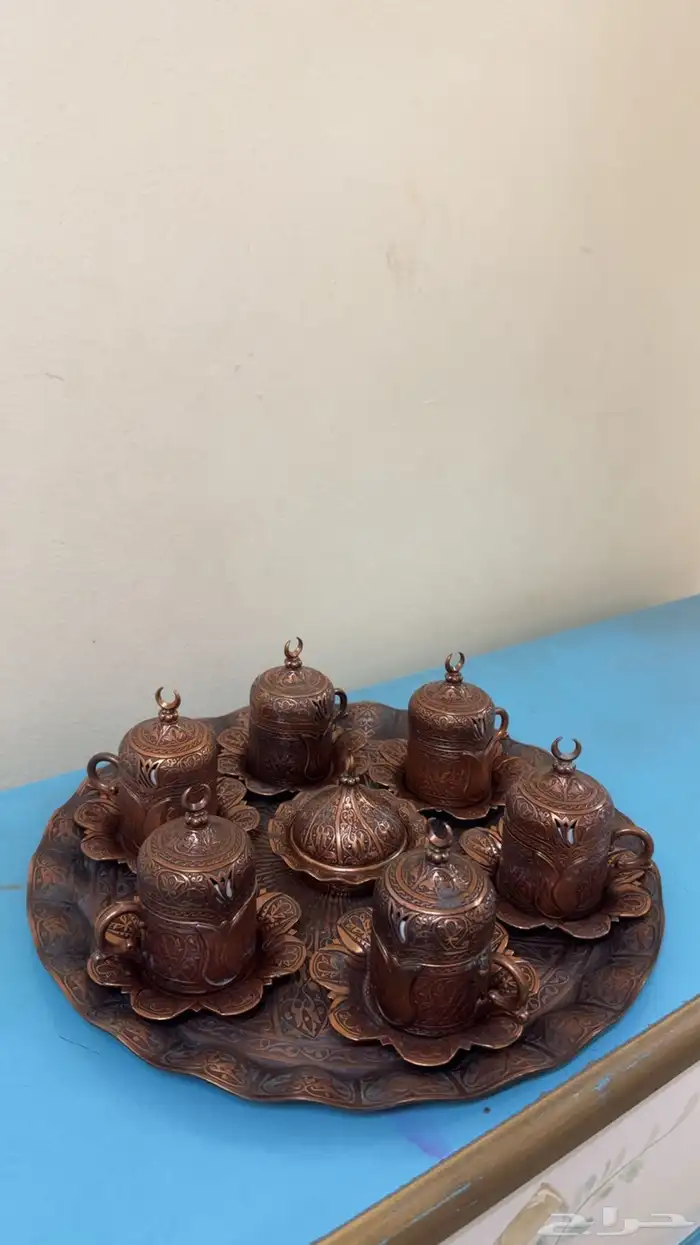 طقم كاسات قهوة نحاس 0