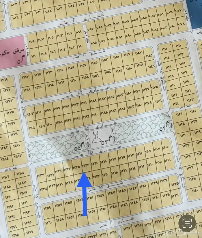 ارض البيع مخطط صعبر واجهه شماليه تفتح على حديقه ومسجد 2