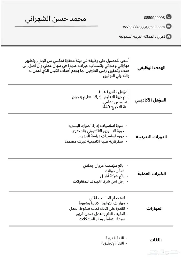 تصميم سيرة ذاتية احترافية ضمان كامل ب 15 4