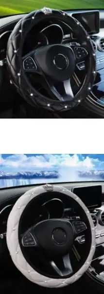 غطاء مقود للسياره حبتين ابيض واسود 2