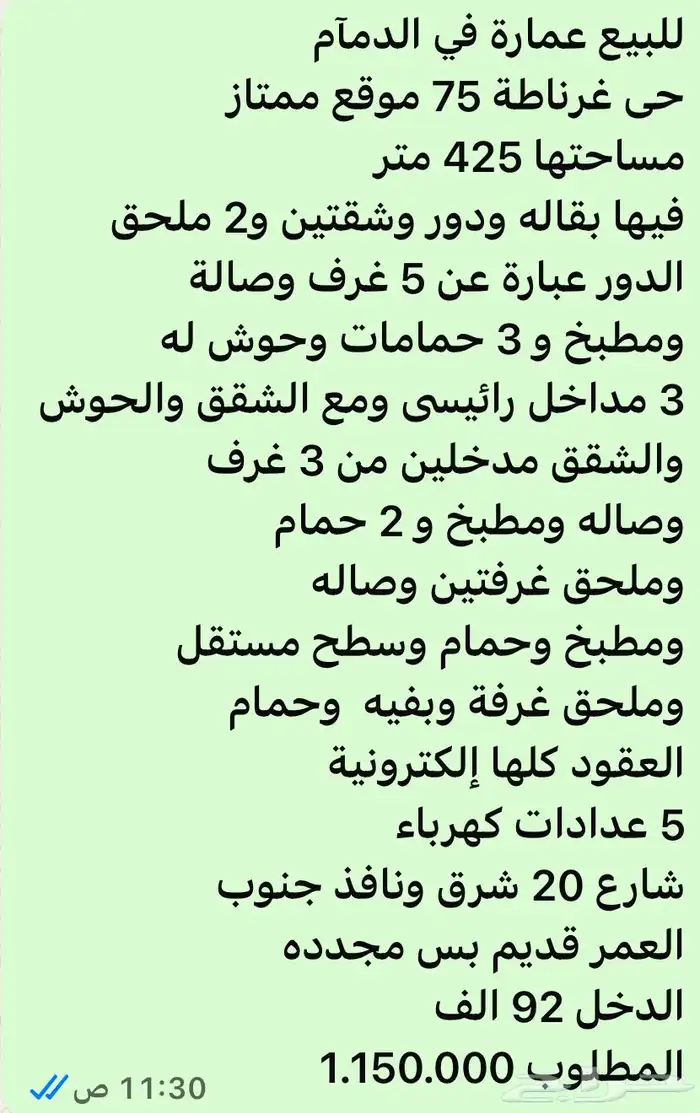 للبيع عمارة فى غرناطة موقع ممتاز 1