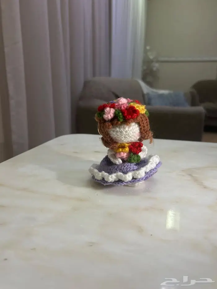 عروسة كروشيه بوكيه ورد 1