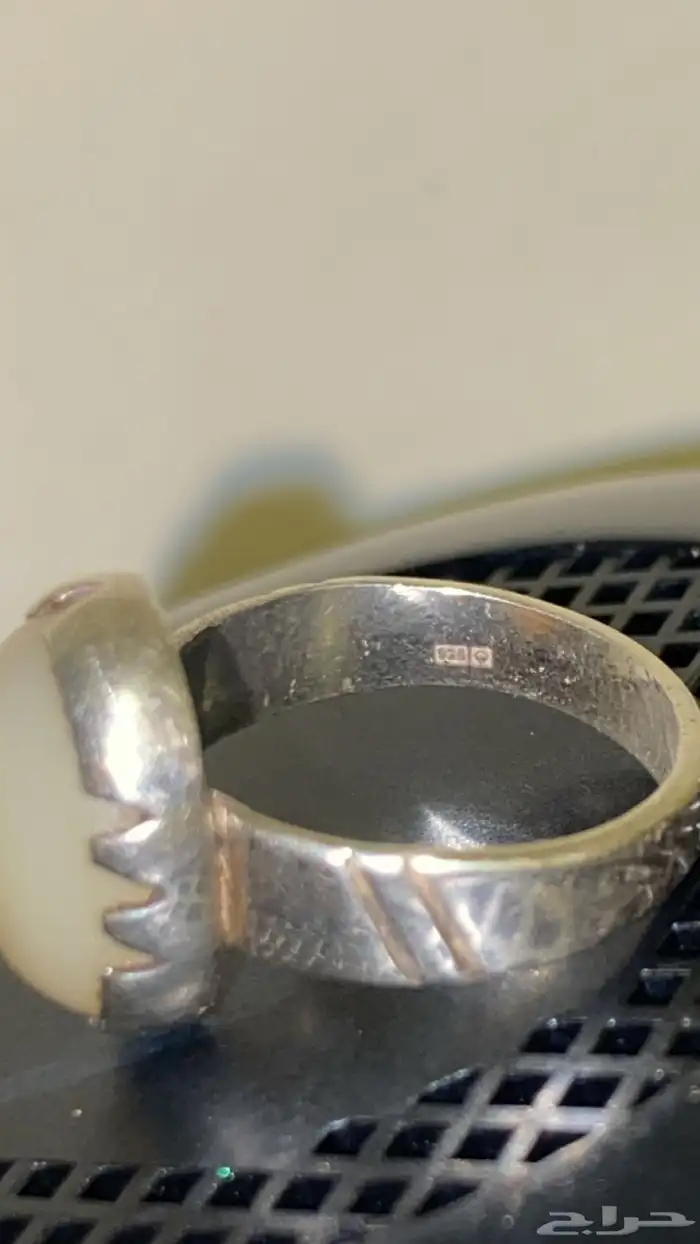 Genuine silver Yemeni agate ring خاتم فضة عقيق يماني أصلي 1