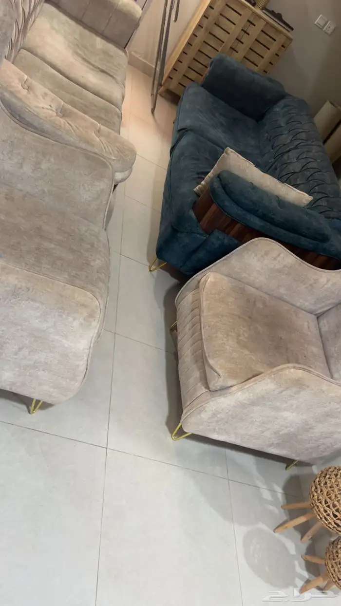 كنب 4 قطع ابيض 0