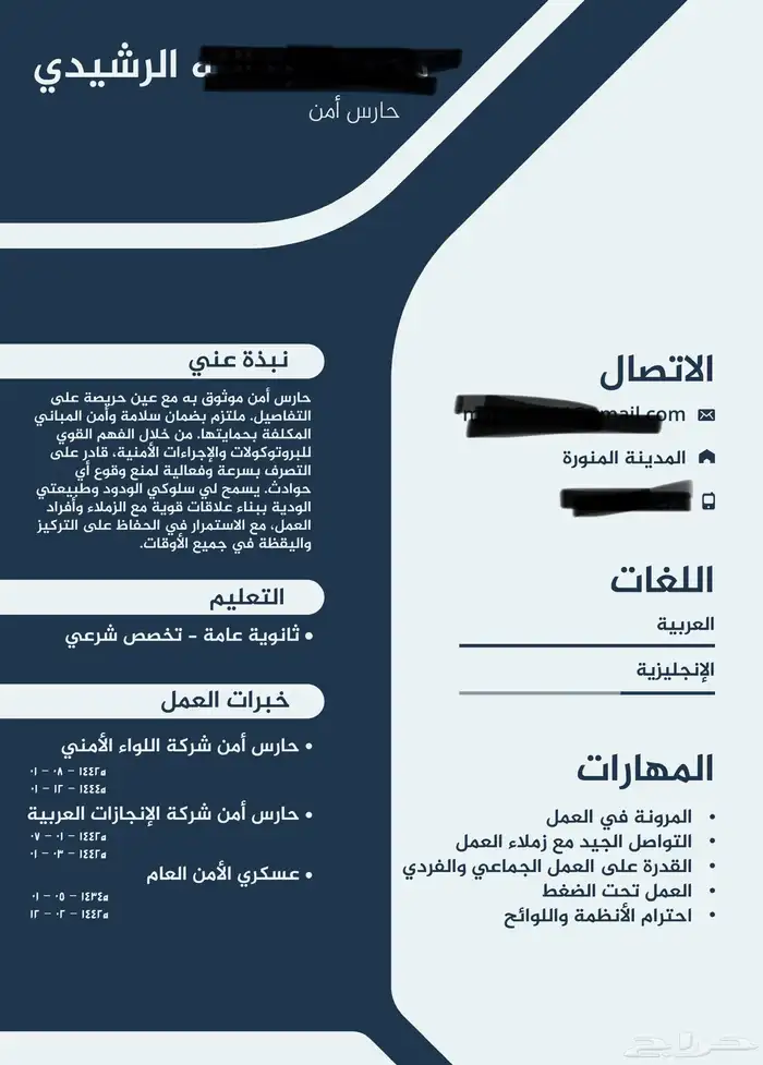 تصميم سيرة ذاتية CV 7