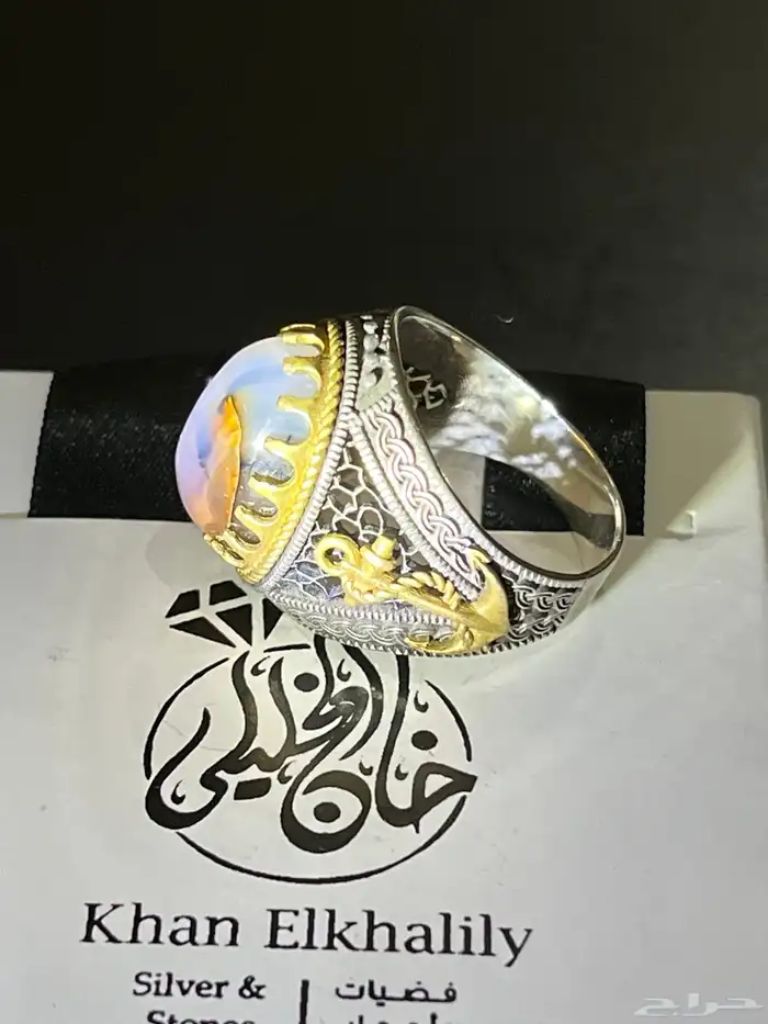 خواتم فضه مرصعه بالاحجار الكريمه الطبيعيه السبح 100 ريال 28