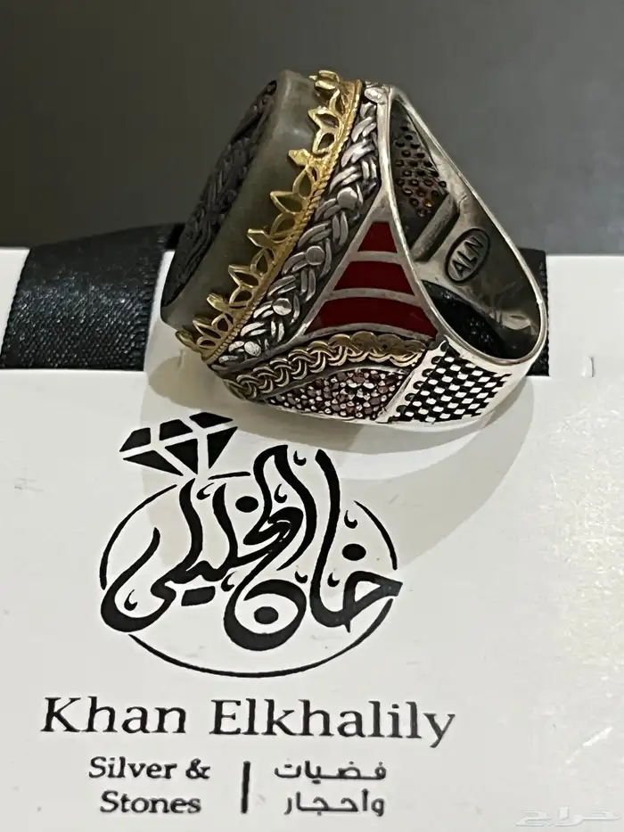 خواتم فضه مرصعه بالاحجار الكريمه الطبيعيه السبح 100 ريال 5