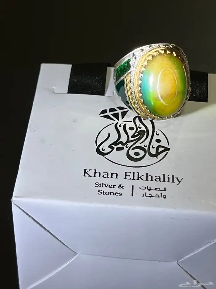 خواتم فضه مرصعه بالاحجار الكريمه الطبيعيه السبح 100 ريال 34