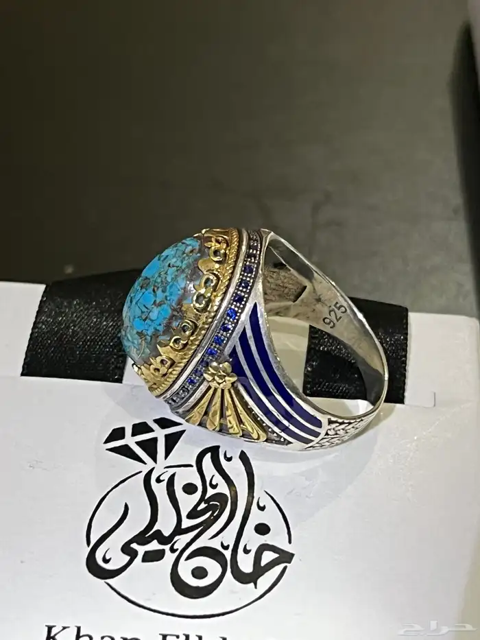 خواتم فضه مرصعه بالاحجار الكريمه الطبيعيه السبح 100 ريال 12