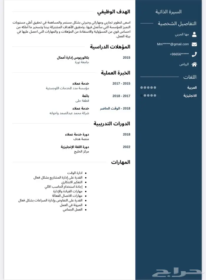 سيرة ذاتية احترافيةpdf تزيد فرصة توظيفك 6