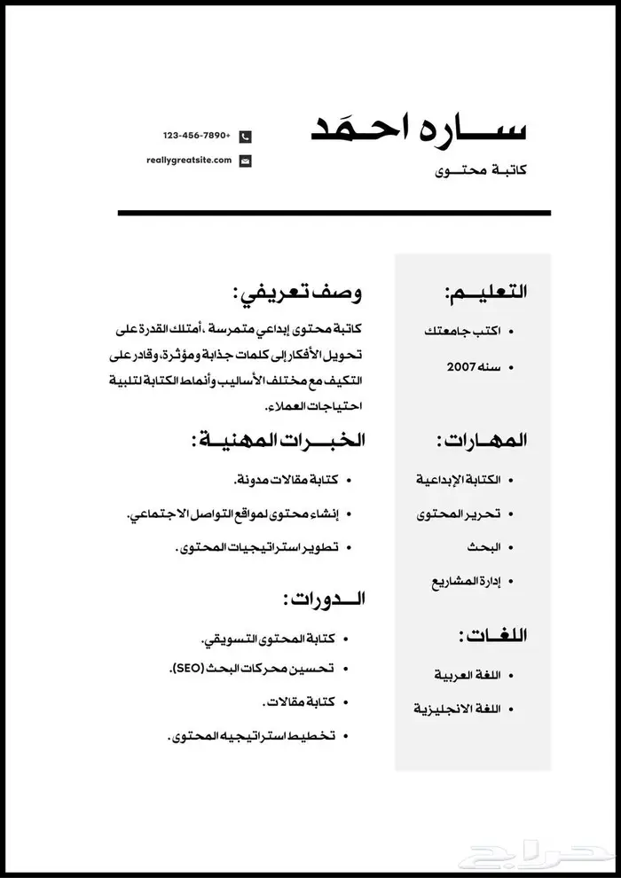 تصميم سيرة ذاتية (CV) احترافيةATS وتصميم ملف لنكد إن 1