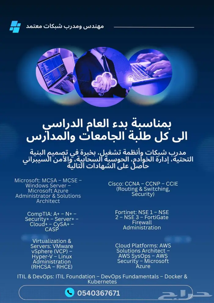 مدرب شبكات وانظمة حاسب آلى 0