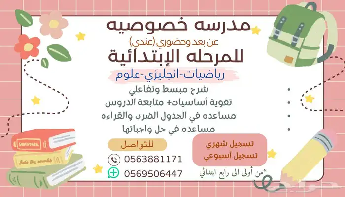 مدرسه خصوصيه للاطفال معلمه عن بعد 0