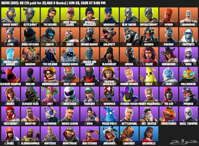 حساب فورت نايت نادر 0