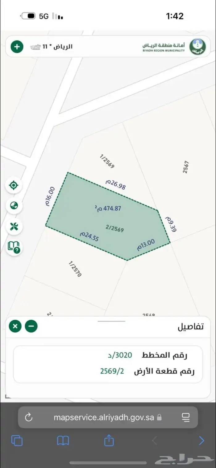 ارض للبيع نمار 3020 لوحة د 0