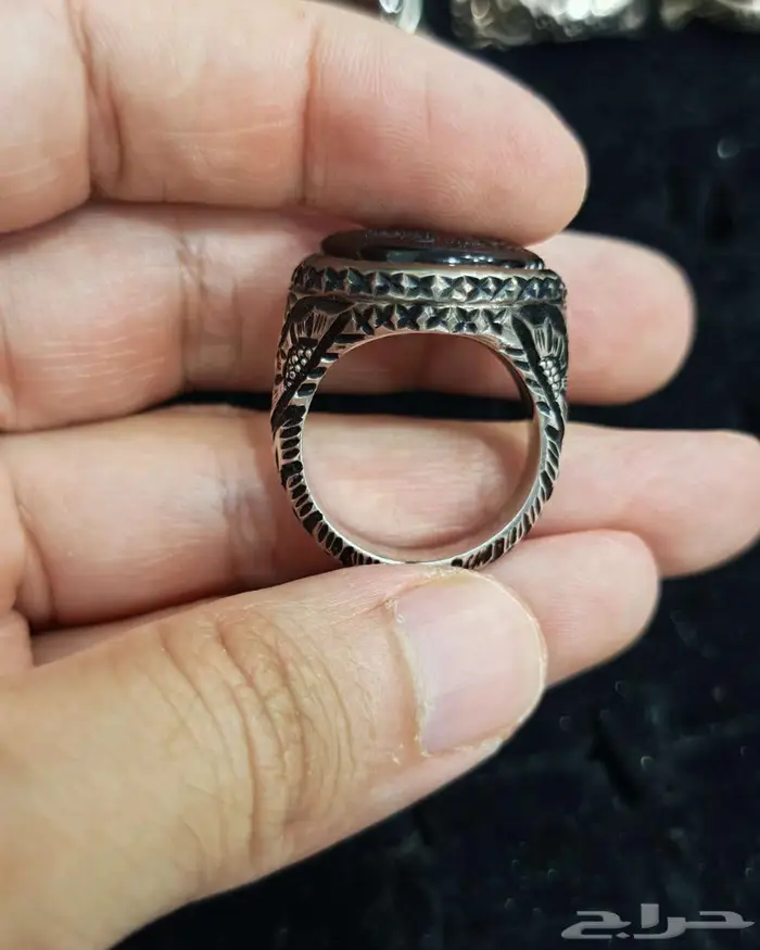 خاتم عقيق منقوش 3
