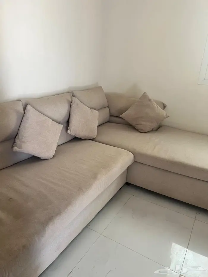كنب حرف L خمسه متر استعمال نظيف ومريح 0