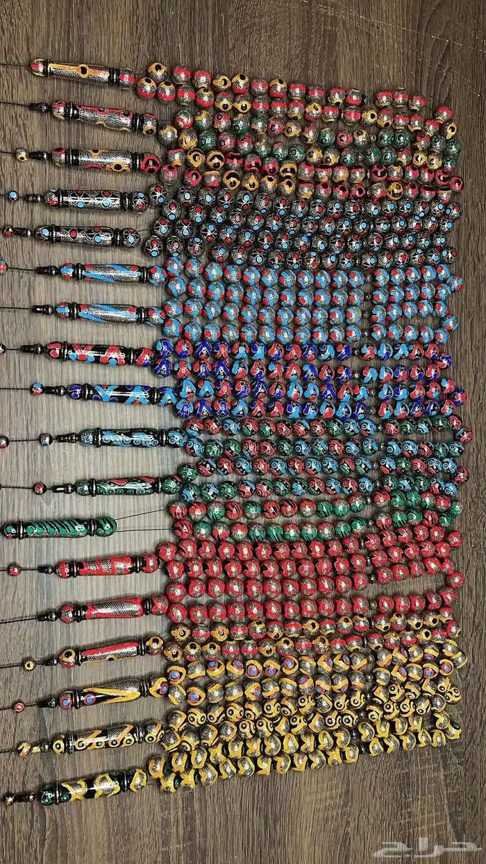 مسباح يسر مصري مطع م بالفضة 0