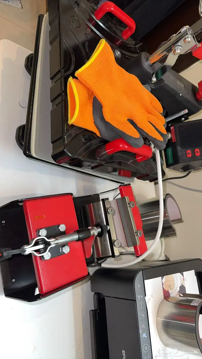 مكبس حراري 11x1 بجميع ملحقاته وجهاز كاميو 5 بجميع ملحقاته 7