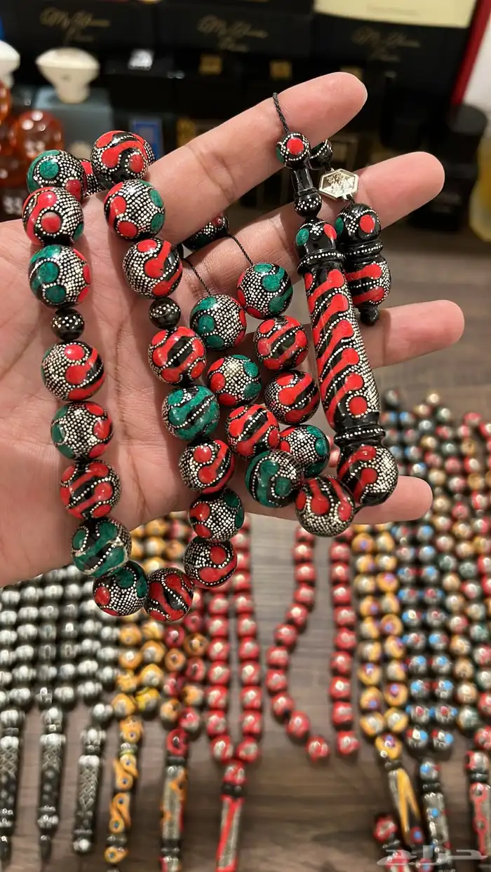 مسباح يسر مصري مطع م بالفضة 2