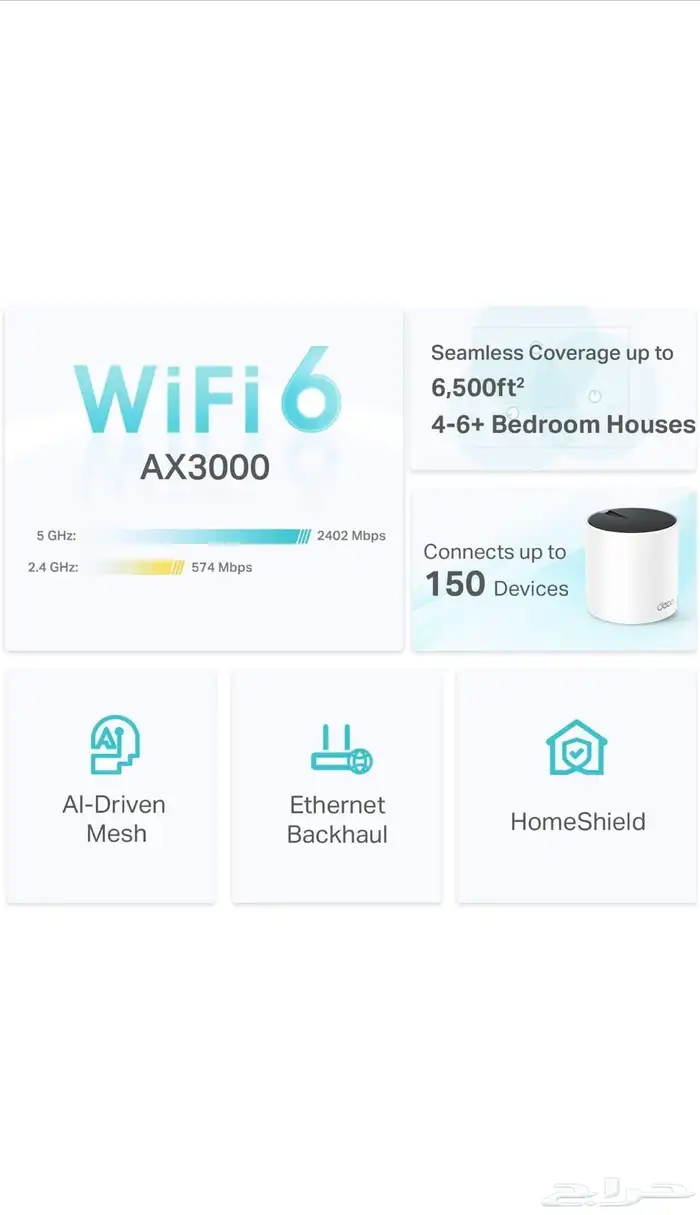 واي فاي ديكو AX3000 من تي بي لينك6 X55 WiFi 3