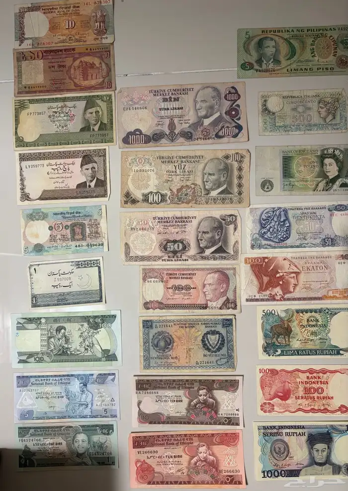 عملات ورقيه قديمه لبلدان متنوعه 5
