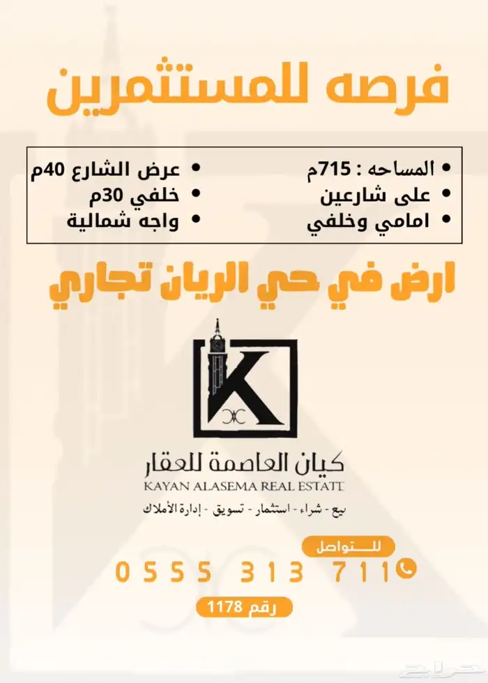 فرصه للمستثمرين ارض للاستثمار على مدى طويل 0