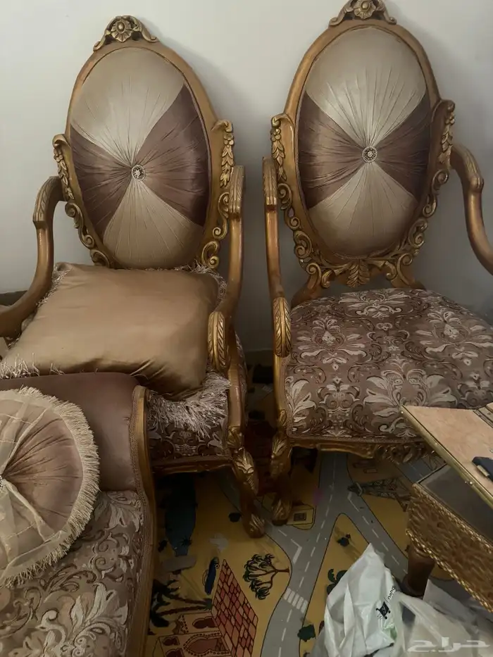 كراسي ذهبية تركية فخمة وأريكة 1