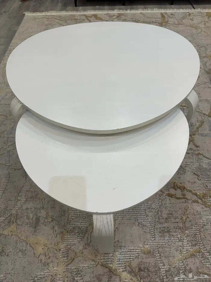 طاولة قهوه لون ابيض عدد 2 1