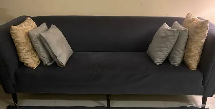 كنب كحلي ثنين صغار نفر واحد وثلاث كبار يكفي أربع معا المخاد 1