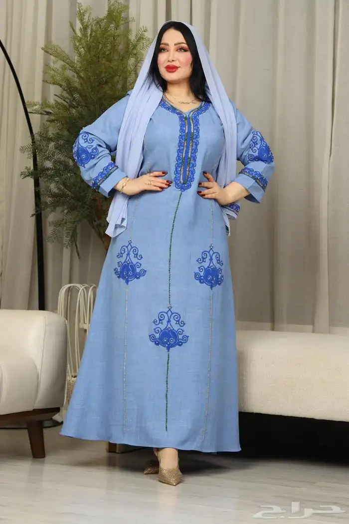 جلابيات موديل كويتي مع طرحه 9