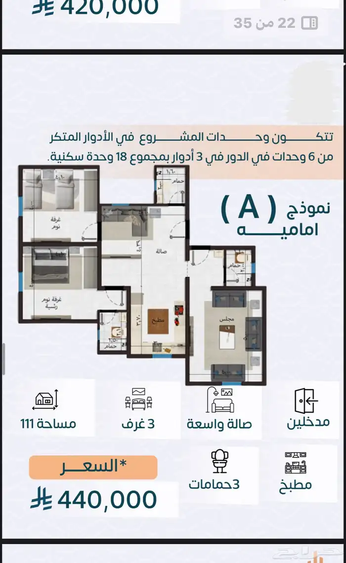 شقق تمليك بطحاء قريش البيع ع الخارطة منصة وافي ب 330 الف 20