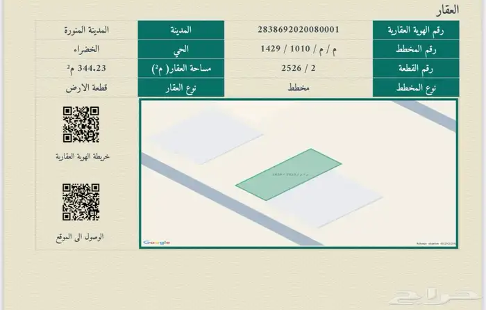 قطعتين سكنية العوينة ( الخضراء ) 2