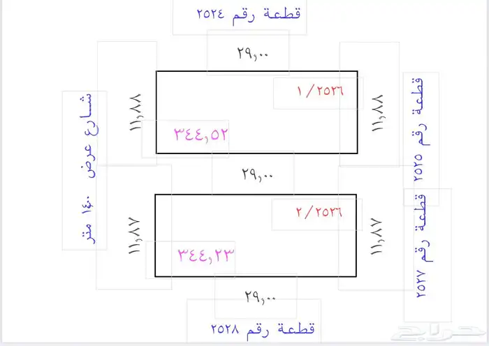 قطعتين سكنية العوينة ( الخضراء ) 0