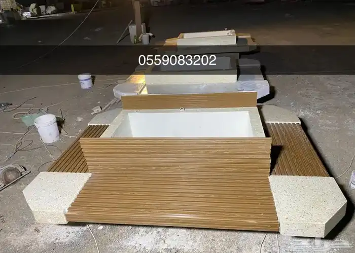 كراسي خرسانية وسلات نفايات واحواض زراعة وطاولات للحدائق 23