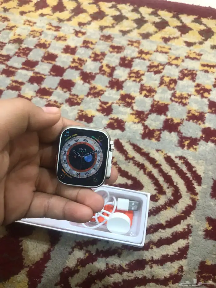 سلام عليكم اعرض لكم ساعة الترا 8 ميزته حلوه رياضه مؤقت زينه 7