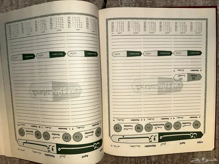 تقويم بترومين 1988 وطوابع بريدية تذكارية قديمه 12