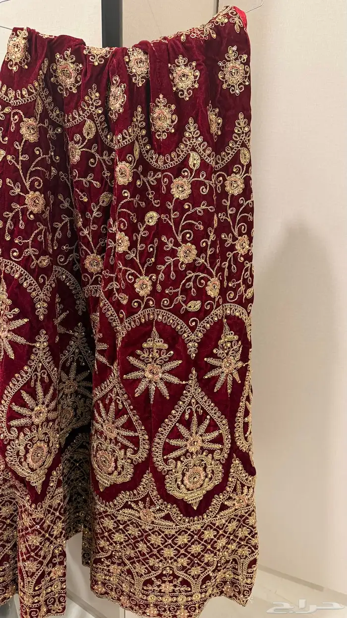 فستان هندي احمر - فستان غمره - فستان شعبي -فستان ميل 3