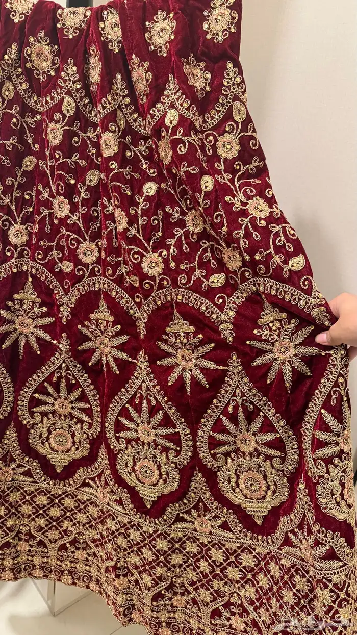 فستان هندي احمر - فستان غمره - فستان شعبي -فستان ميل 2