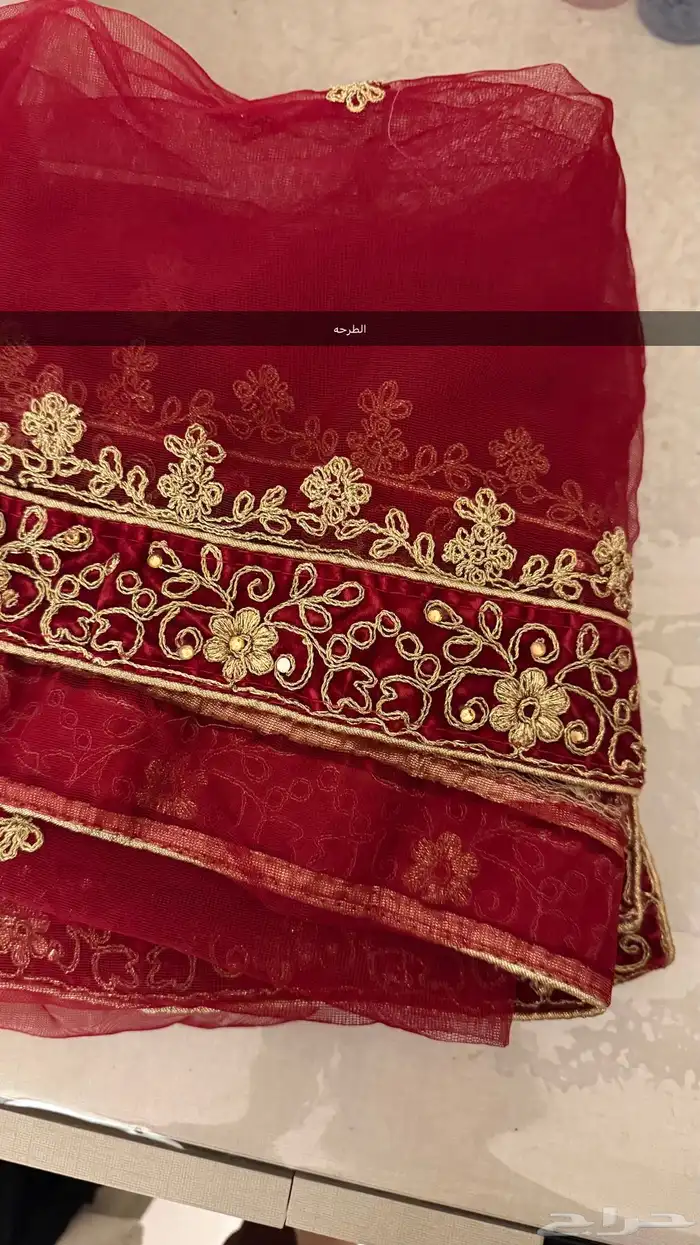 فستان هندي احمر - فستان غمره - فستان شعبي -فستان ميل 1