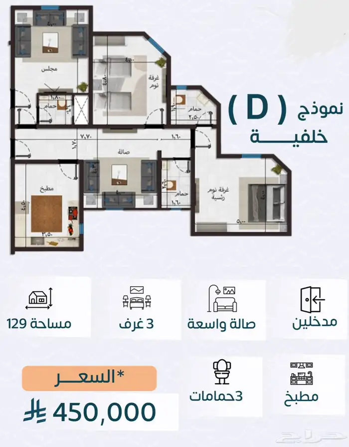 شقق تمليك بطحاء قريش تقبل البنوك ب 340 10