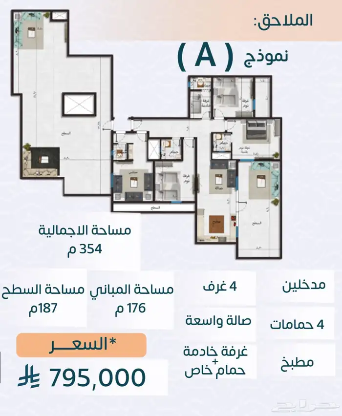 شقق تمليك بطحاء قريش تقبل البنوك ب 340 19