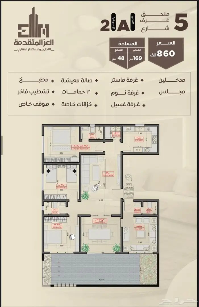 شقق للبيع مكون 2 غرف و 3 غرف و 4 غرف بحي السلامة 13