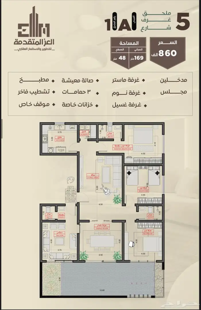 شقق للبيع مكون 2 غرف و 3 غرف و 4 غرف بحي السلامة 12