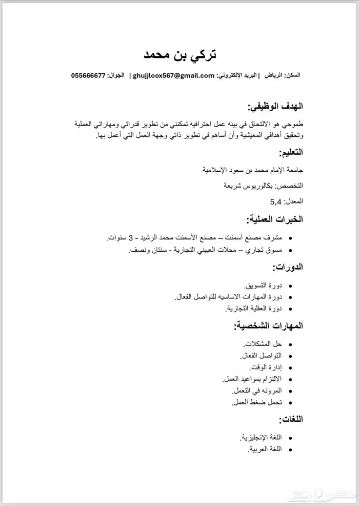تصميم سيرة ذاتية احترافية CV 7