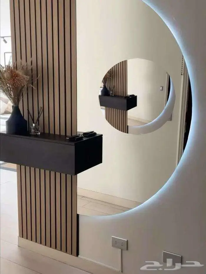 تسريحه دواليب مدخل بيت ديكورات شاشه باركيه شيبورد رخام تصميم 5